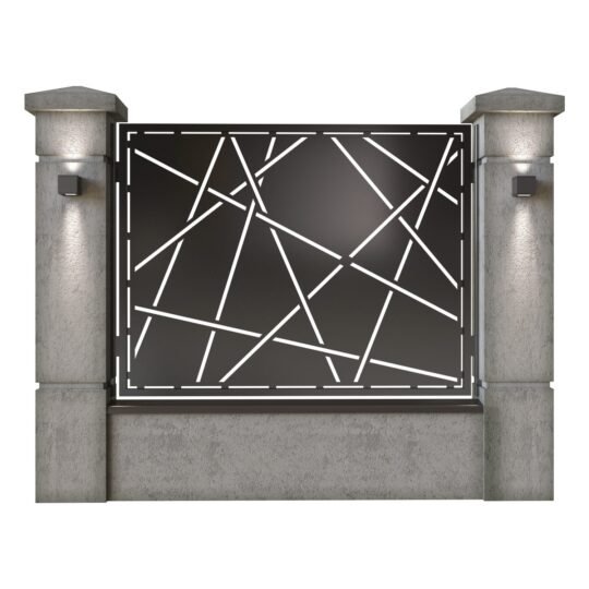 Panou de gard mare din tabla decupata (traforata) CNC cu plasma, model Verona, SM VRN03, 1940 x 1500 mm, Negru