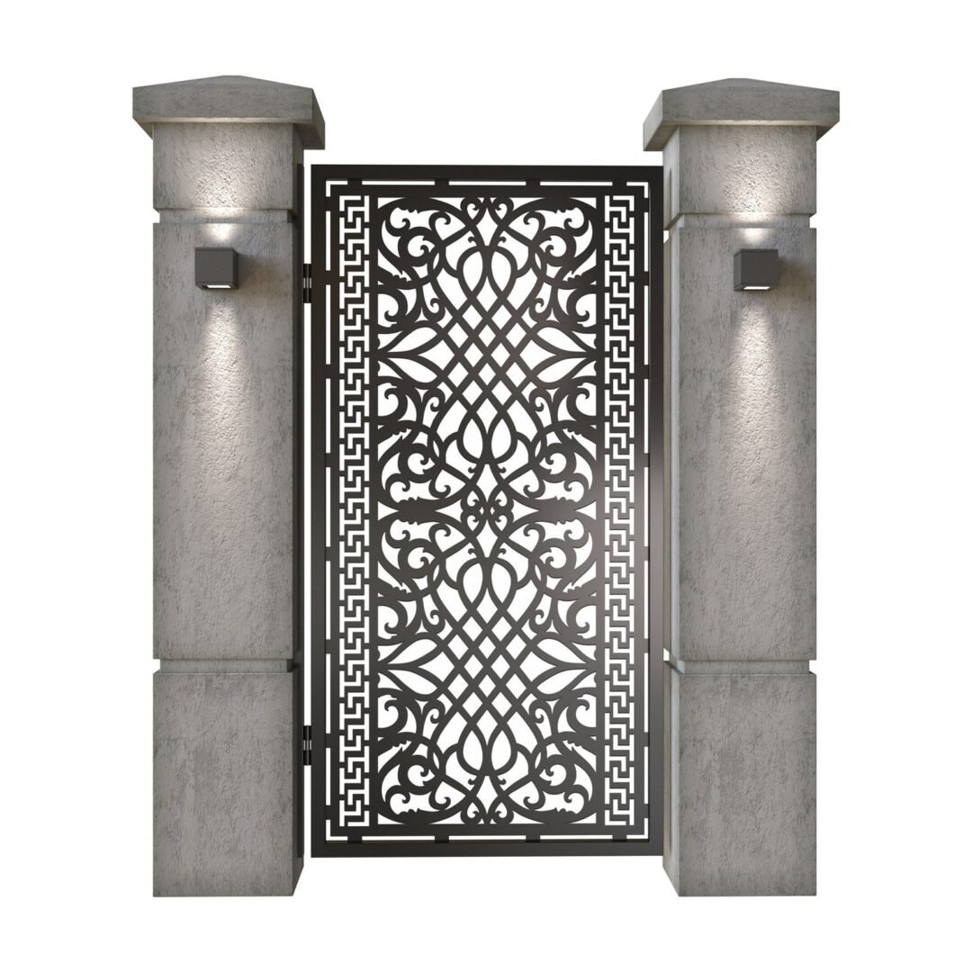 Poarta pietonala din tabla decupata (traforata CNC) cu plasma, model Astoria, SM AST01, 990 x 1940 mm, Negru