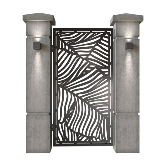 Poarta pietonala din tabla decupata (traforata CNC) cu plasma, model Modern, SM MDN01, 990 x 1940 mm, Negru