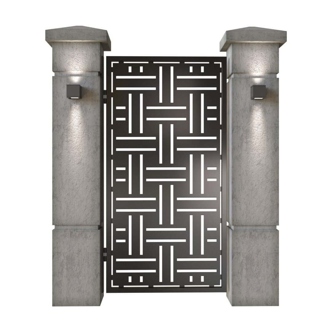 Poarta pietonala din tabla decupata (traforata CNC) cu plasma, model Mykonos, SM MKN01, 990 x 1940 mm, Negru