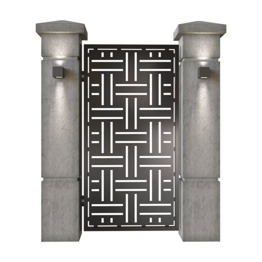 Poarta pietonala din tabla decupata (traforata CNC) cu plasma, model Mykonos, SM MKN01, 990 x 1940 mm, Negru