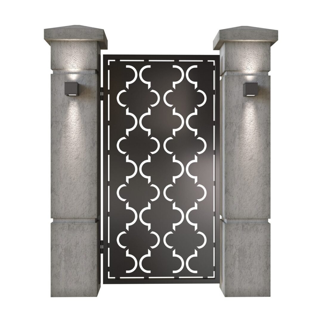 Poarta pietonala din tabla decupata (traforata CNC) cu plasma, model Plaza, SM PLZ01, 990 x 1940 mm, Negru