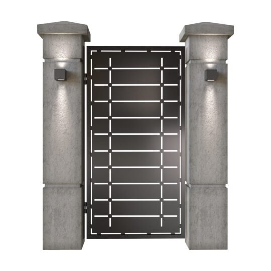 Poarta pietonala din tabla decupata (traforata CNC) cu plasma, model Porto, SM POR01, 990 x 1940 mm, Negru