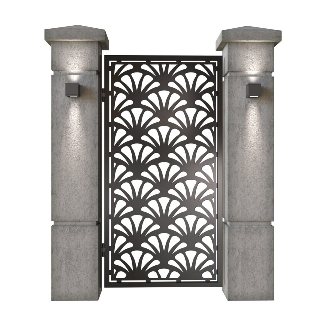 Poarta pietonala din tabla decupata (traforata CNC) cu plasma, model Retro, SM RTR01, 990 x 1940 mm, Negru