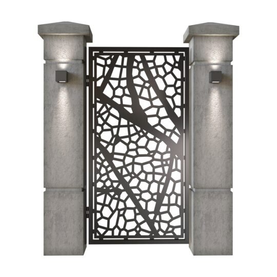 Poarta pietonala din tabla decupata (traforata CNC) cu plasma, model Sahara, SM SHR01, 990 x 1940 mm, Negru