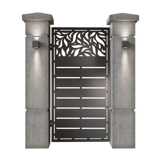 Poarta pietonala din tabla decupata (traforata CNC) cu plasma, model Tenerife, SM TNR01, 990 x 1940 mm, Negru