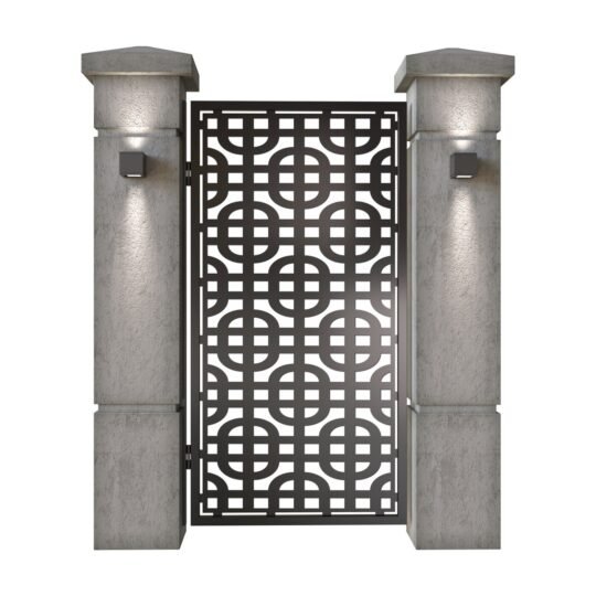 Poarta pietonala din tabla decupata (traforata CNC) cu plasma, model Toronto, SM TRT01, 990 x 1940 mm, Negru