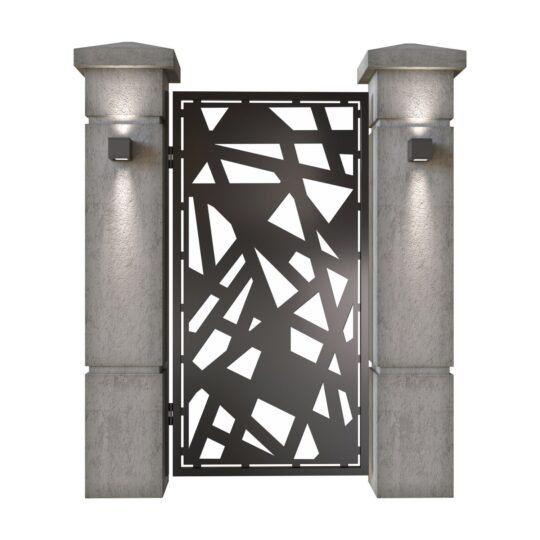 Poarta pietonala din tabla decupata (traforata CNC) cu plasma, model Urban, SM URB01, 990 x 1940 mm, Negru