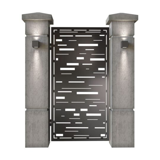 Poarta pietonala din tabla decupata (traforata CNC) cu plasma, model Vector, SM VCT01, 990 x 1940 mm, Negru
