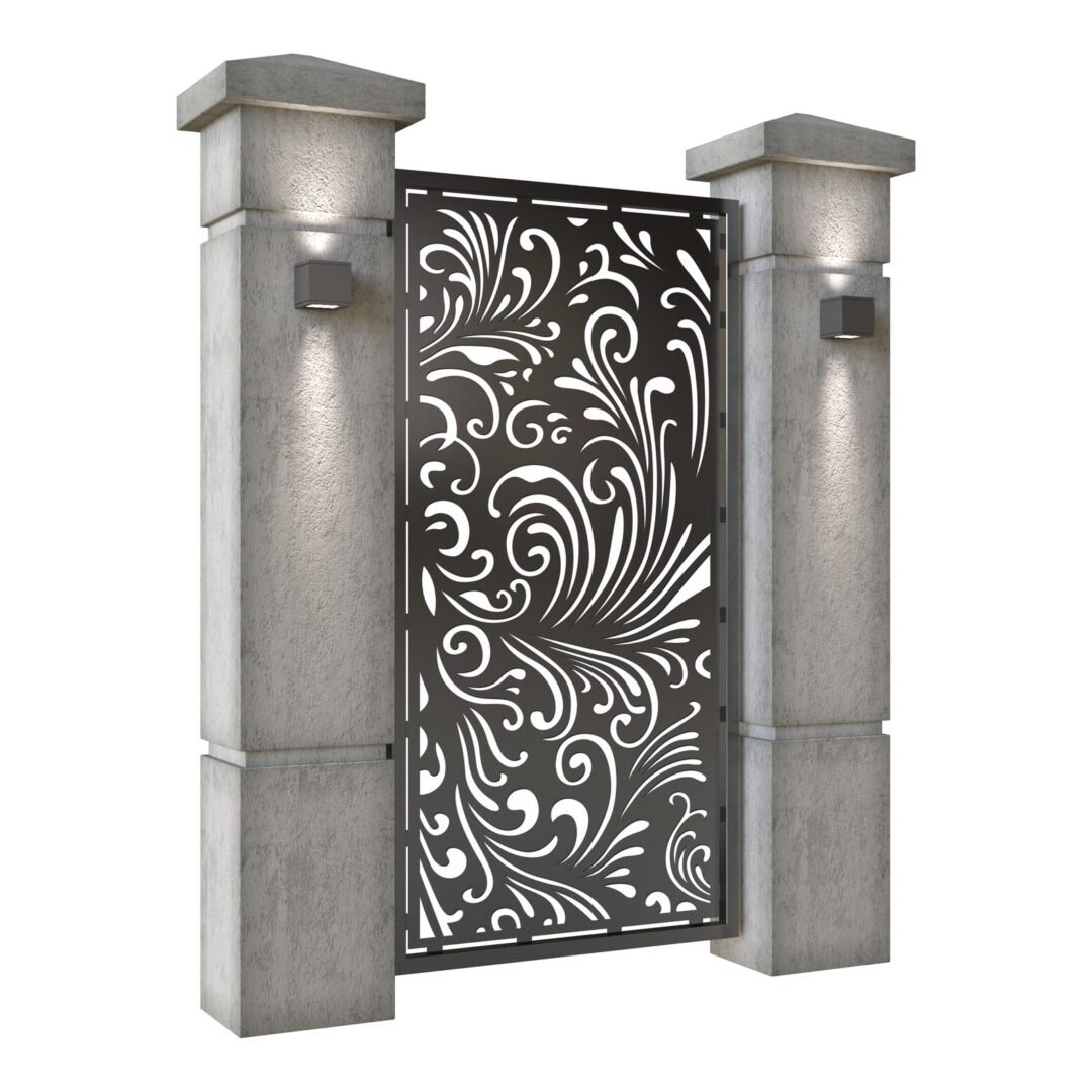Poarta pietonala din tabla decupata (traforata CNC) cu plasma, model Best, SM BST01, 990 x 1940 mm, Negru - imagine 2