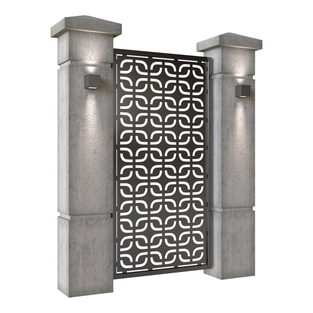 Poarta pietonala din tabla decupata (traforata CNC) cu plasma, model Classic, SM CLS01, 990 x 1940 mm, Negru - imagine 2