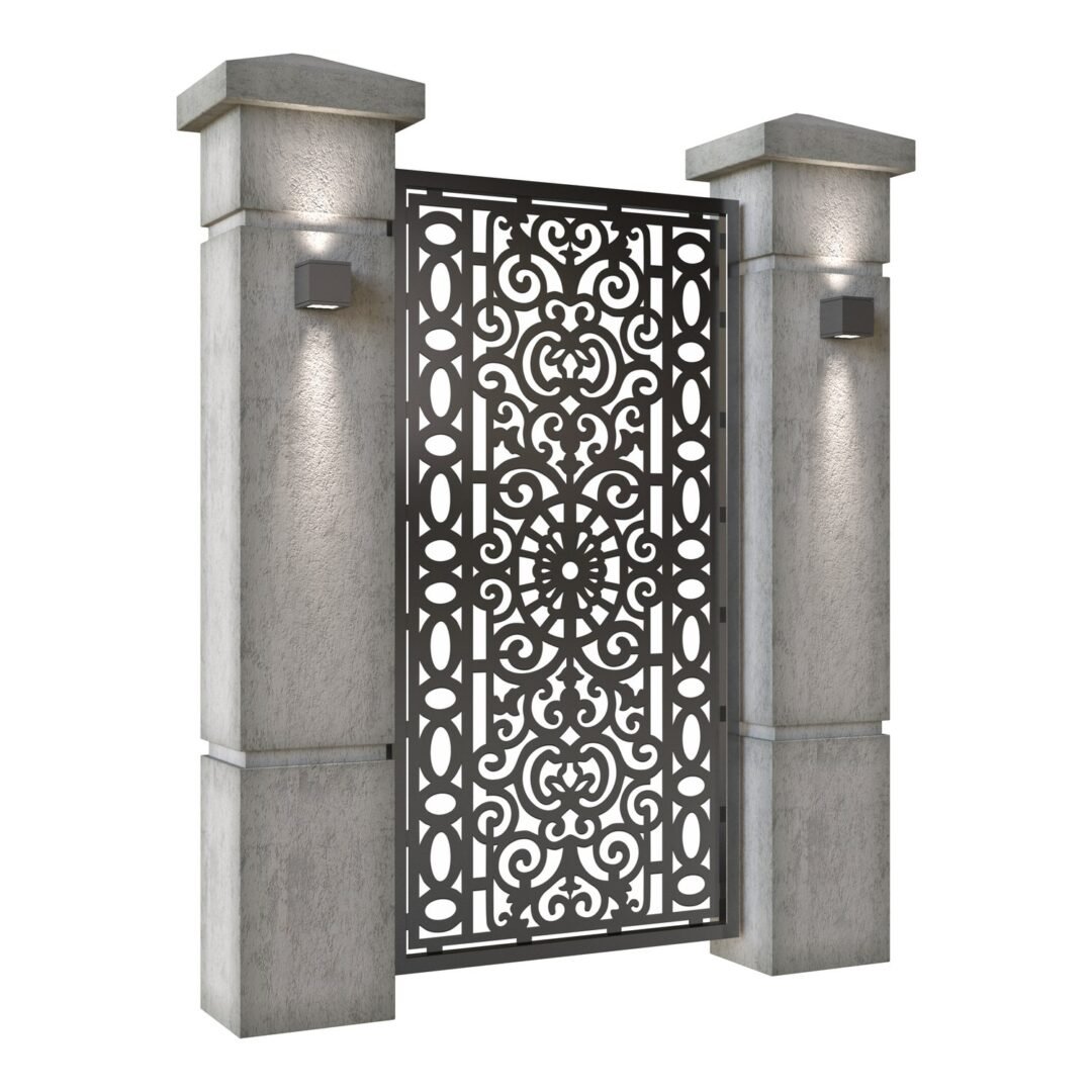 Poarta pietonala din tabla decupata (traforata CNC) cu plasma, model Lux, SM LUX01, 990 x 1940 mm, Negru - imagine 2