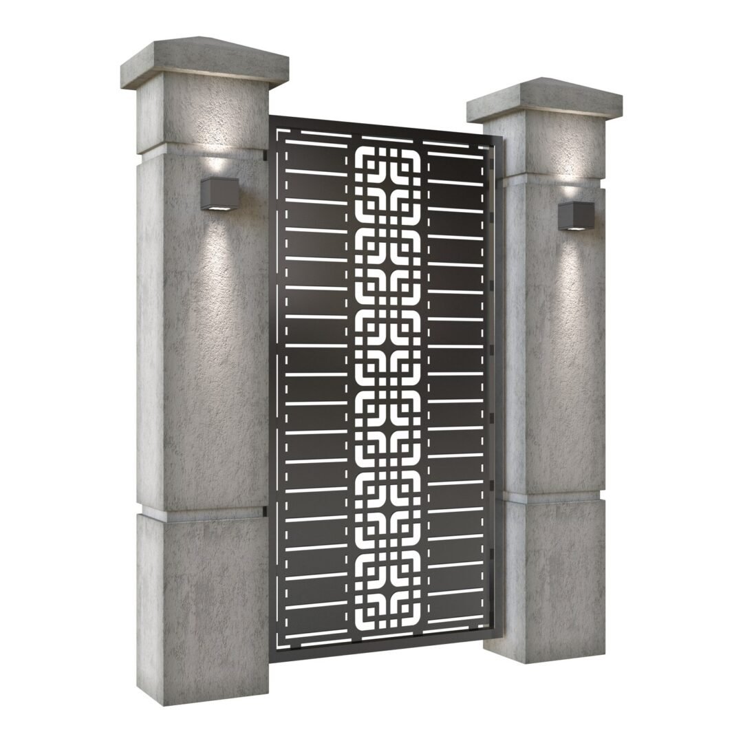 Poarta pietonala din tabla decupata (traforata CNC) cu plasma, model Madrid, SM MDR01, 990 x 1940 mm, Negru - imagine 2