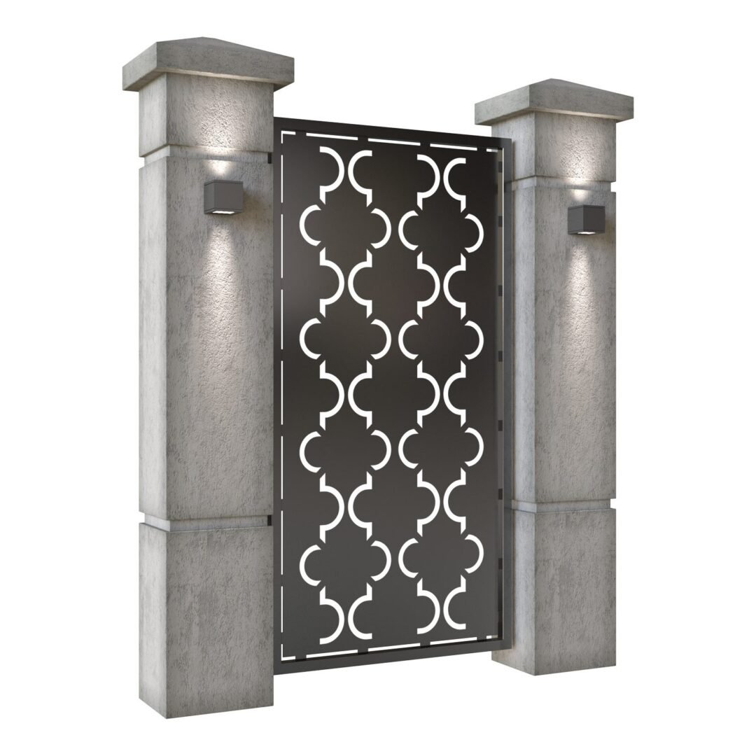Poarta pietonala din tabla decupata (traforata CNC) cu plasma, model Plaza, SM PLZ01, 990 x 1940 mm, Negru - imagine 2