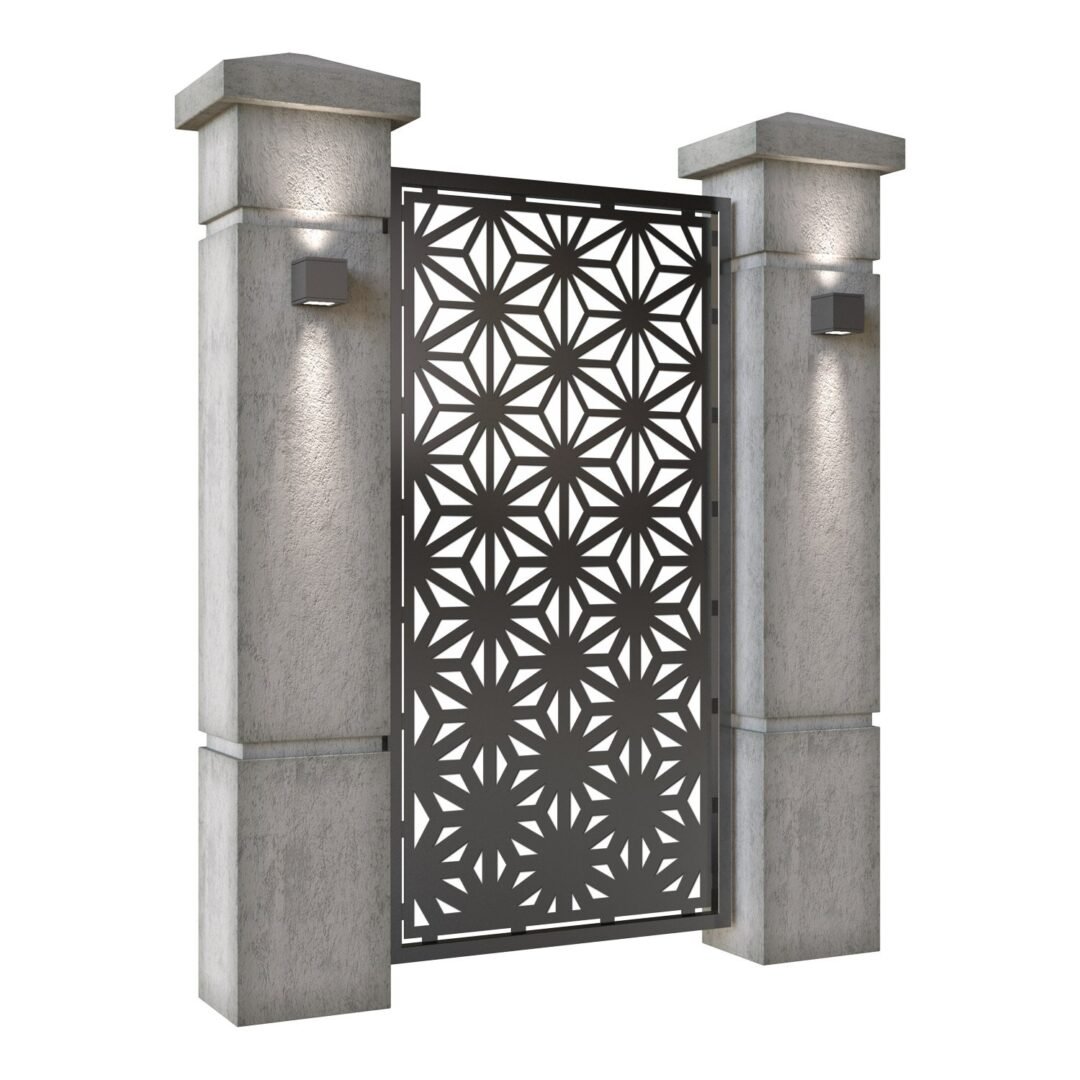 Poarta pietonala din tabla decupata (traforata CNC) cu plasma, model Premium, SM PRE01, 990 x 1940 mm, Negru - imagine 2